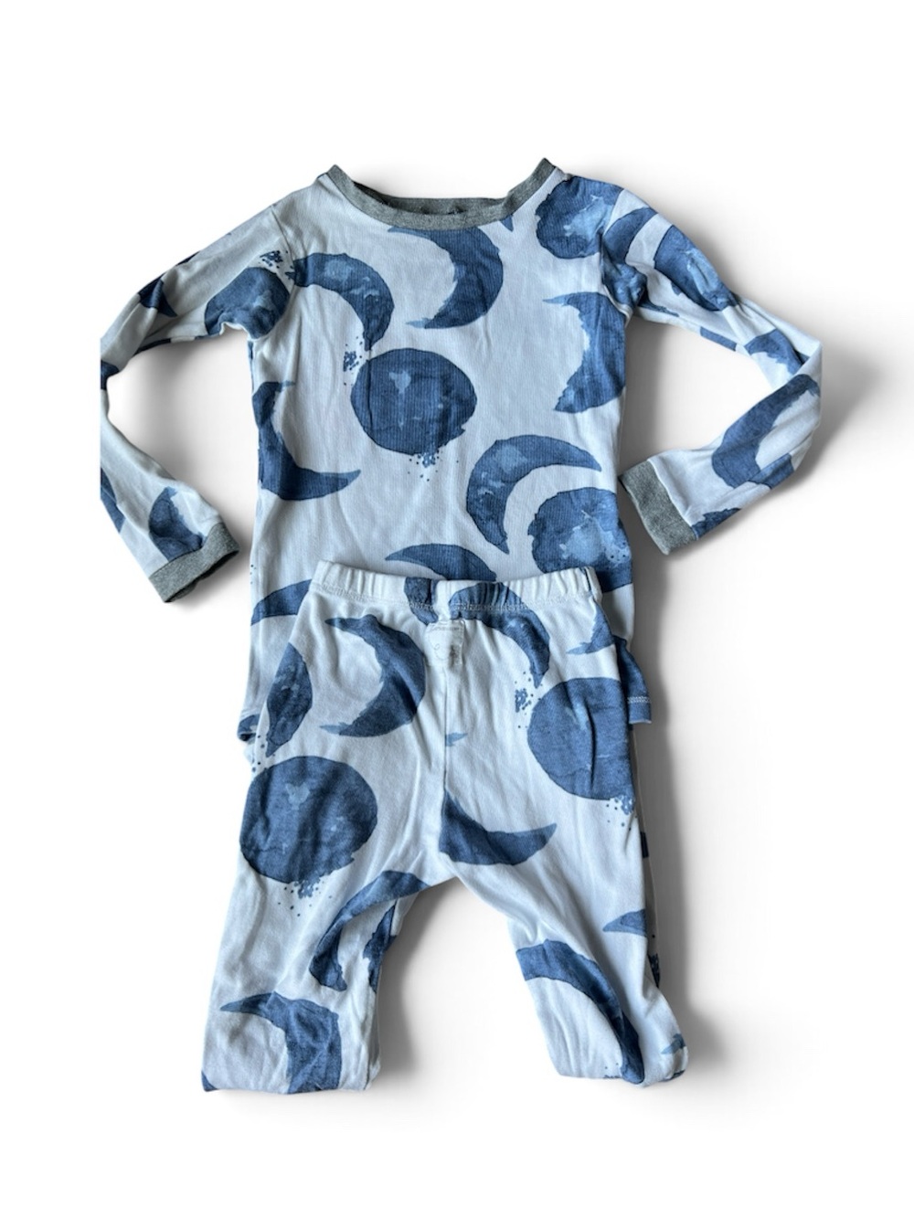 Kids Moon Print Pajama Set - Blue